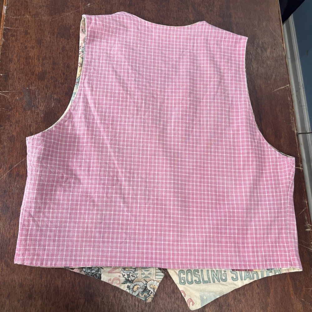 Vintage Handmade Farm Animal Vest Women Large Cottage Prairie Folk Novelty Indie - Picture 4 of 7